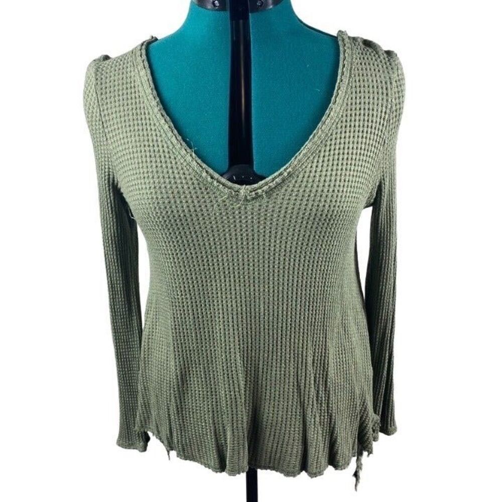 Lazy Sunday Waffle Tunic Top- size s